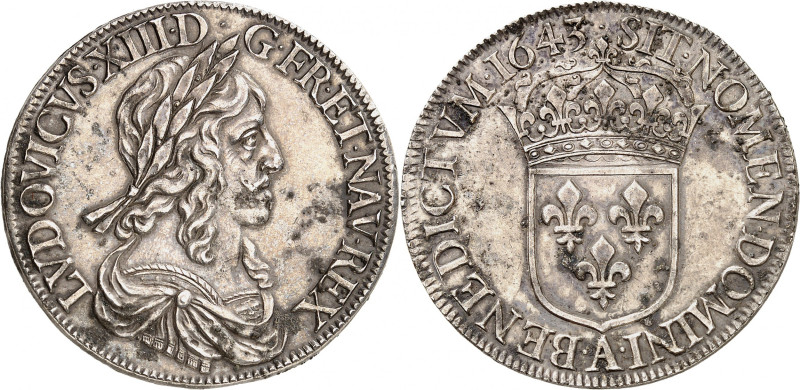 FRANCE
Royaume de France
Louis XIII, 1610-1643. Ecu, 2ème poinçon de Warin, 16...