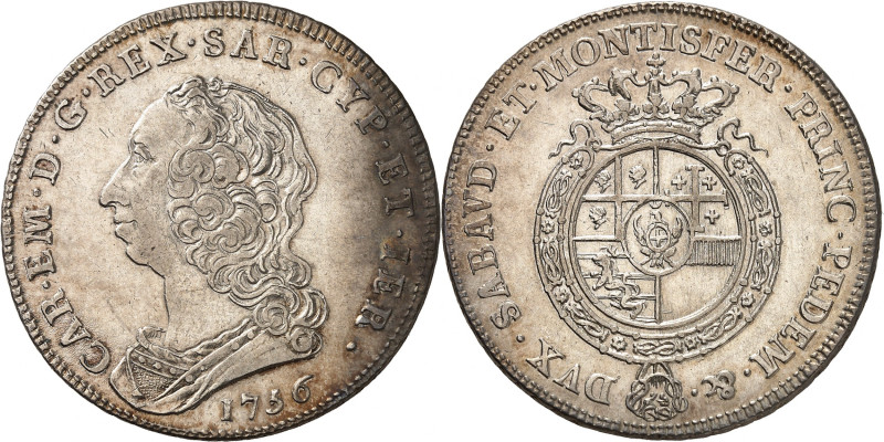 ITALIE
Piémont Sardaigne
Charles-Emmanuel III, 1730-1773. Scudo da 6 lire 1756...