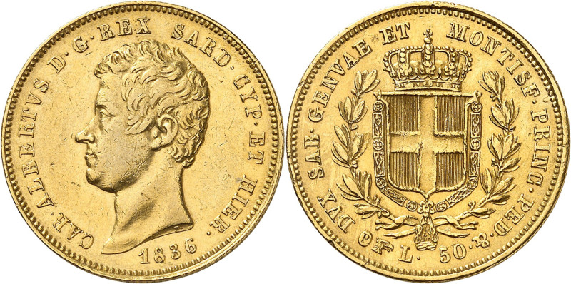 ITALIE
Piémont Sardaigne
Charles-Albert, 1831-1849. 50 Lire 1836 P (aigle), Tu...