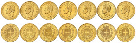 ITALIE
Piémont Sardaigne
Charles-Albert, 1831-1849. Lot de 7 pièces de 20 Lire : 1831 P Gênes, 1832 P Turin (TRANCHE STRIEE), 1832 P Gênes, 1833 P T...