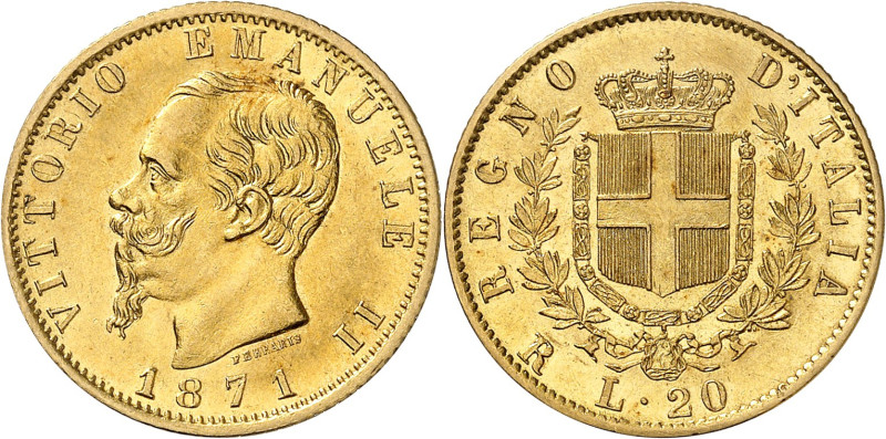 ITALIE
Royaume d'Italie
Victor-Emmanuel II, roi d'Italie, 1861-1878. 20 Lire 1...