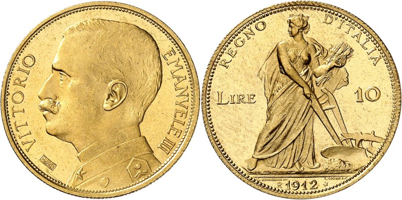 ITALIE
Royaume d'Italie
Victor-Emmanuel III, 1900-1946. 10 Lire 1912 R, Rome. ...