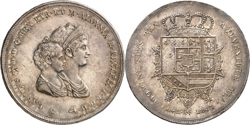 ITALIE
Florence
Dena 1807, Florence. Bustes accolés de Charles-Louis et de sa ...