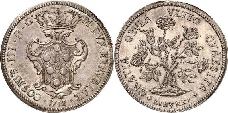 ITALIE
Livourne
Pezza della rosa 1718, Livourne (Florence). Armoiries couronné...