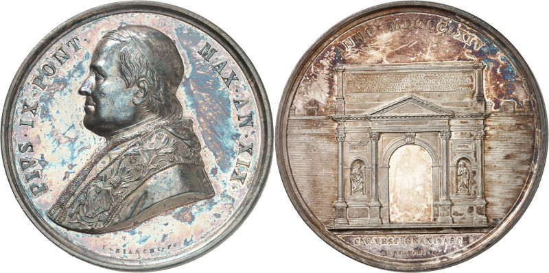 ITALIE
Rome et Etats pontificaux
Médaille en argent An XIX (1864) commémorant ...