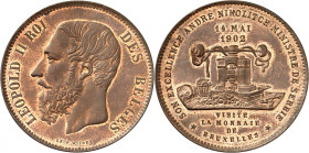 SERBIE
Module de 5 Francs émis à l'occasion de la visite du ministre de Serbie à la Monnaie de Bruxelles en 1902, Bruxelles. FRAPPE en BRONZE. Frappe...