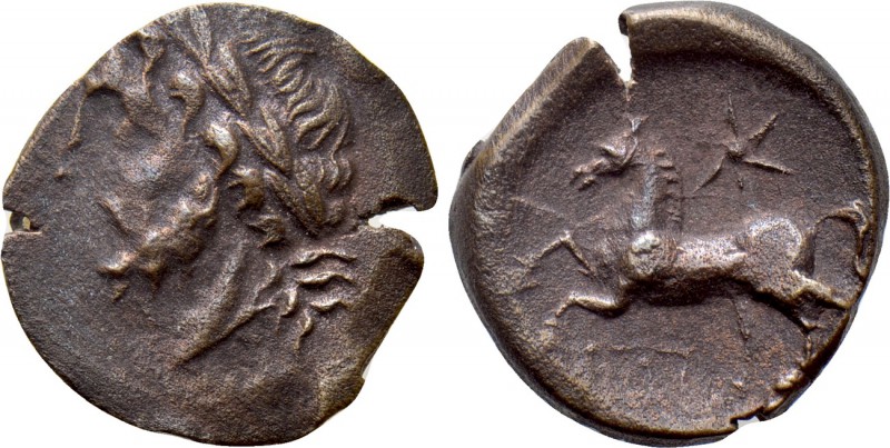 APULIA. Arpi. Ae (Circa 325-275 BC). 

Obv: Laureate head of Zeus left.
Rev: ...