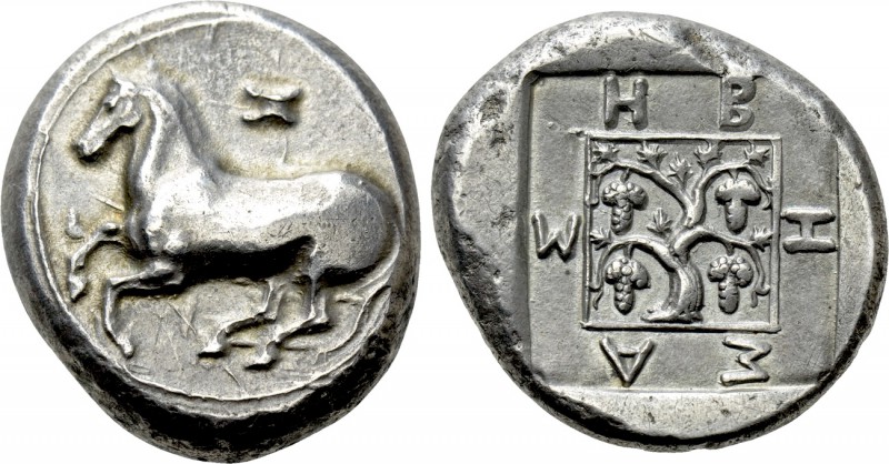 THRACE. Maroneia. Tetradrachm (Circa 411/10-398/7 BC). Ebesas, magistrate.

Ob...