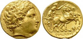 KINGS OF MACEDON. Philip II (359-336 BC). GOLD Stater. Amphipolis.