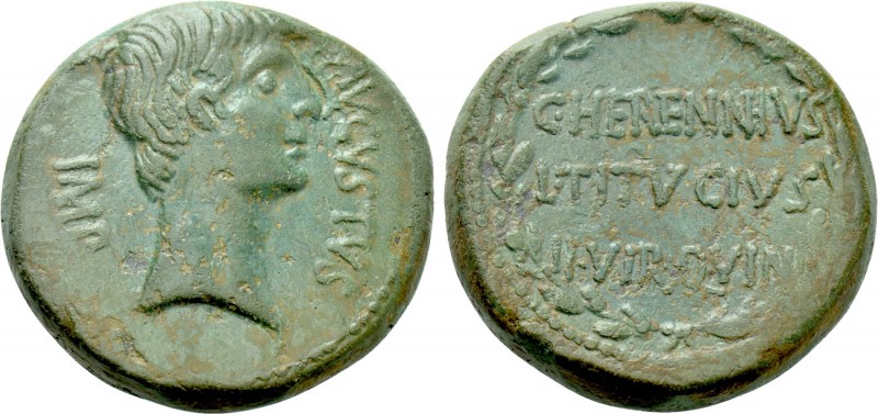 MACEDON. Uncertain (Pella or Dium?) Augustus (27 BC-14 AD). Ae. C. Herennius and...