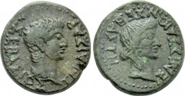 MACEDON. Edessa. Tiberius with Julia Augusta (Livia) (14-37). Ae.