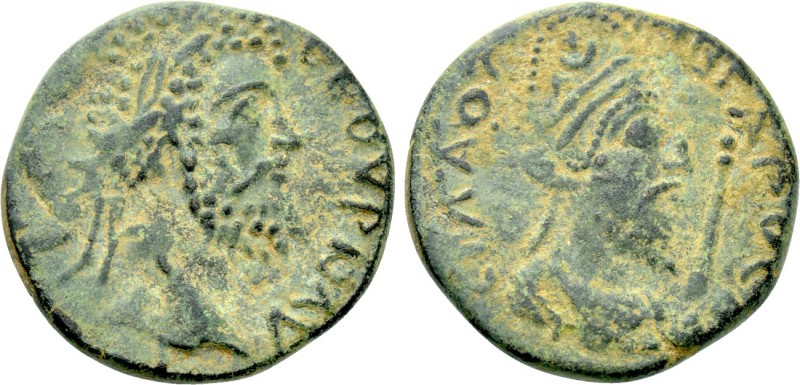 MESOPOTAMIA. Edessa. Septimius Severus with Abgar VIII (193-211). Ae. 

Obv: L...