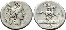 L. MARCIUS PHILIPPUS. Denarius (112 or 113 BC). Rome.