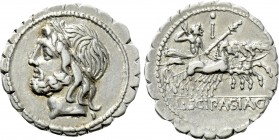 L. SCIPIO ASIAGENUS. Serrate Denarius (106 BC). Rome.