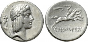 C. PISO L.F. FRUGI. Denarius (67 BC). Rome.