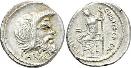 C. VIBIUS C.F. CN. PANSA CAETRONIANUS. Denarius (48 BC). Rome.