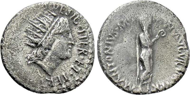 MARK ANTONY. Denarius (38 BC). Athens. 

Obv: M ANTONIVS M F M N AVGVR IMP TER...