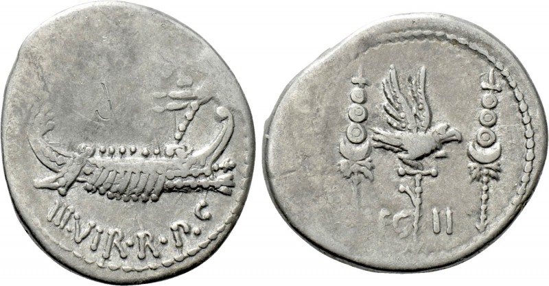 MARK ANTONY. Denarius (32-31 BC). Patrae(?). Legionary issue. 

Obv: ANT AVG /...