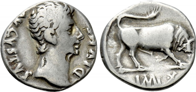 AUGUSTUS (27 BC-14 AD). Denarius. Lugdunum. 

Obv: AVGVSTVS DIVI F. 
Bare hea...