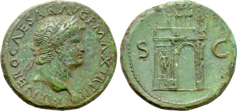 NERO (54-68). Sestertius. Lugdunum.

Obv: IMP NERO CAESAR AVG P MAX TR P P P....