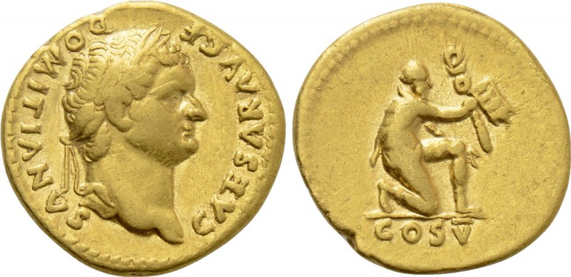 DOMITIAN (Caesar, 69-81). GOLD Aureus. Rome.

Obv: CAESAR AVG F DOMITIANVS.
L...