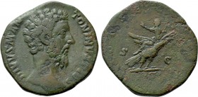 DIVUS MARCUS AURELIUS (Died 180). Sestertius. Rome. Struck under Commodus.