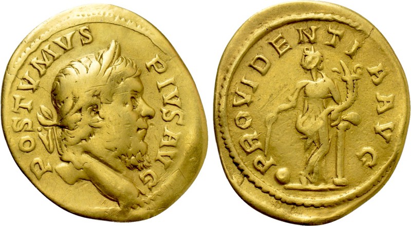 POSTUMUS (260-269). GOLD Aureus. Lugdunum.

Obv: POSTVMVS PIVS AVG.
Laureate ...