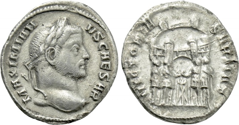 GALERIUS (Caesar, 293-305). Argenteus. Ticinum. 

Obv: MAXIMIANVS CAESAR. 
La...