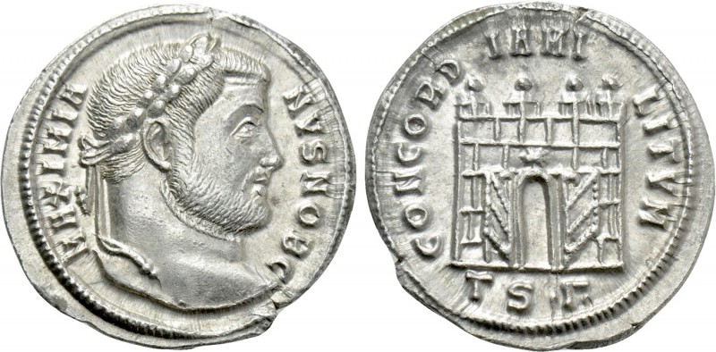 GALERIUS (Caesar, 293-305). Argenteus. Thessalonica. 

Obv: MAXIMIANVS NOB C. ...