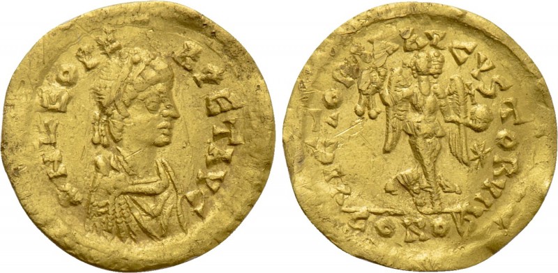 LEO I (457-474). GOLD Tremissis. Constantinople. 

Obv: D N LEO PERPET AVG. 
...