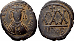 TIBERIUS II CONSTANTINE (578-582). 3/4 Follis or 30 Nummi. Nicomedia.