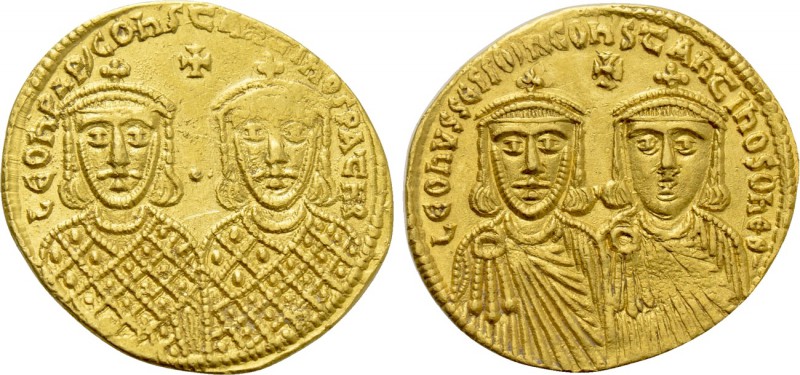 LEO IV THE KHAZAR with CONSTANTINE VI, LEO III and Constantine V (775-780) GOLD ...