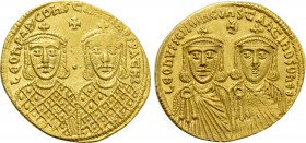 LEO IV THE KHAZAR with CONSTANTINE VI, LEO III and Constantine V (775-780) GOLD Solidus. Constantinople.