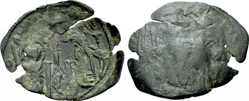 UNCERTAIN (Circa 12th-13th centuries). Trachy (?). 

Obv: Uncertain.
Rev: Unc...