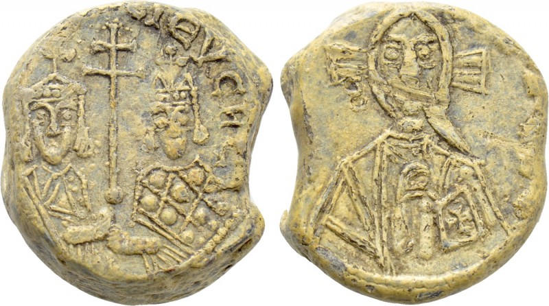 BYZANTINE LEAD SEALS. Uncertain [Petr I, Tsar of Bulgaria, with Maria (?)] (Circ...