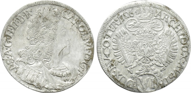 HOLY ROMAN EMPIRE. Karl VI (1711-1740). 6 Kreuzer (1726). Hall. 

Obv: CAROL V...