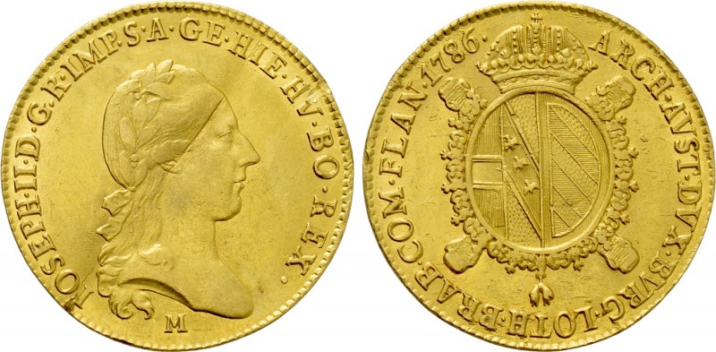 HOLY ROMAN EMPIRE. Joseph II (1765-1790). GOLD Sovrano (1786-M). Milan. 

Obv:...