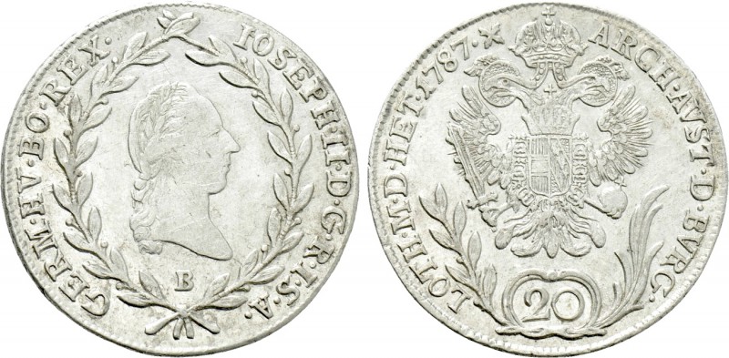 HOLY ROMAN EMPIRE. Franz II (1792-1806). 20 Kreuzer (1787-B). Kremnitz. 

Obv:...