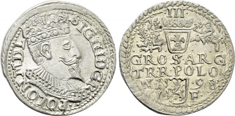 POLAND. Sigismund III Vasa (1587-1632). Trojak (1598-IF). Olkusz. 

Obv: SIG I...