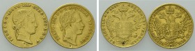 2 Austrian Gold Coins (Both holed).