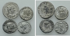 4 Scarce Roman Coins; Including Macrinus and Vitellius.