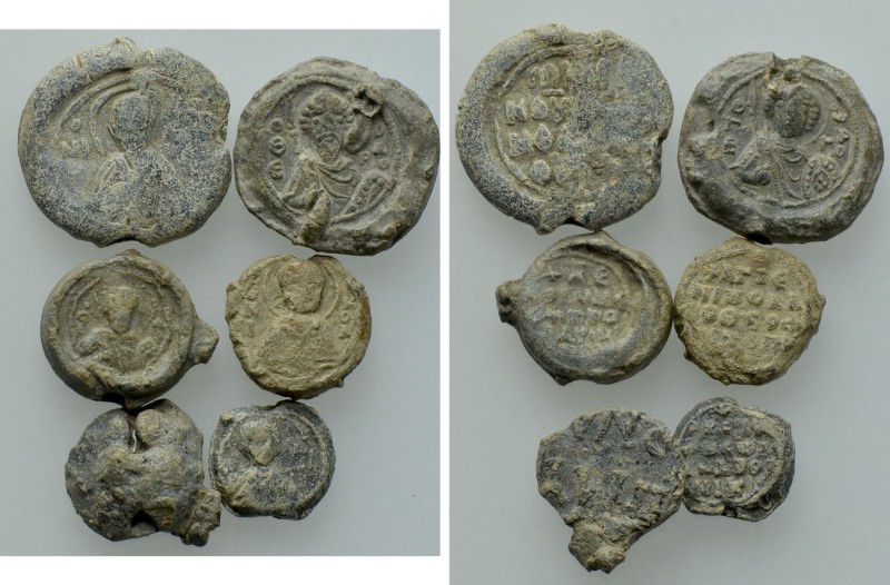 6 Byzantine Seals. 

Obv: .
Rev: .

. 

Condition: See picture.

Weight...