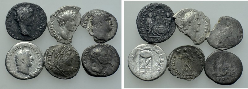 6 Scarce Roman Coins. 

Obv: .
Rev: .

. 

Condition: See picture.

Wei...
