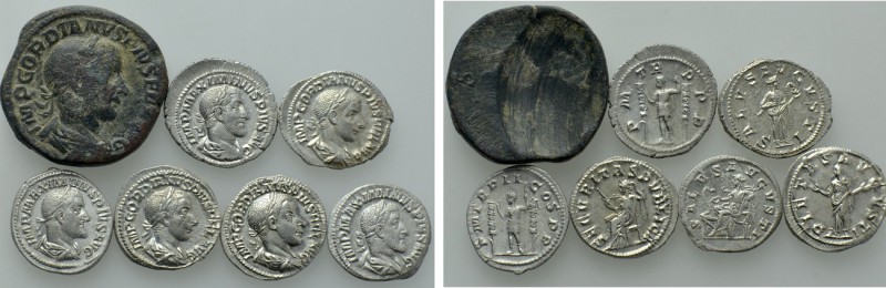 7 Coins of Maximinus Thrax and Gordianus III. 

Obv: .
Rev: .

. 

Condit...