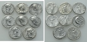 8 Denari of Domitian, Nerva and Hadrian.