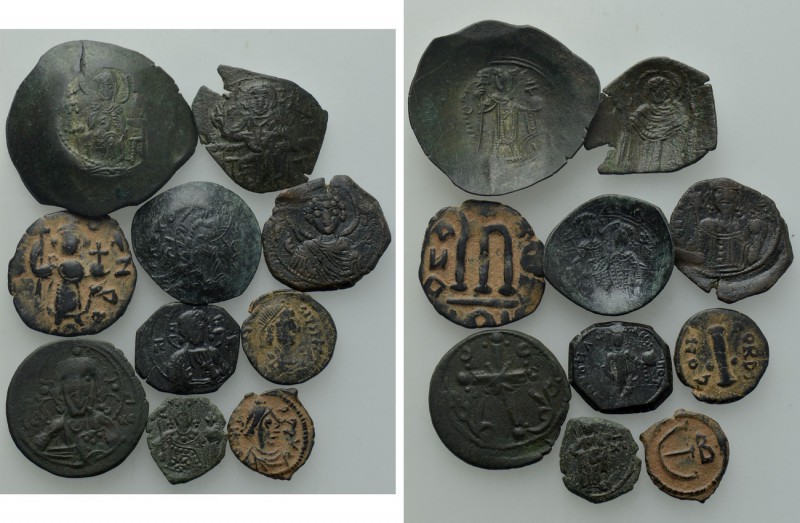 10 Byzantine Coins. 

Obv: .
Rev: .

. 

Condition: See picture.

Weigh...