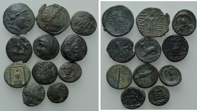 11 Greek Coins; including 4 Coins from the BCD Collection (With Tickets).

Obv...