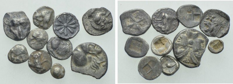 10 Greek Fractions. 

Obv: .
Rev: .

. 

Condition: See picture.

Weigh...