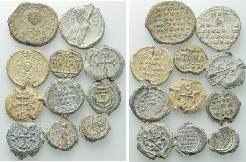 11 Byzantine Seals. 

Obv: .
Rev: .

. 

Condition: See picture.

Weigh...
