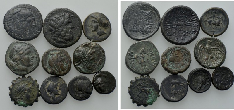10 Greek Coins.

Obv: .
Rev: .

.

Condition: See picture.

Weight: g....